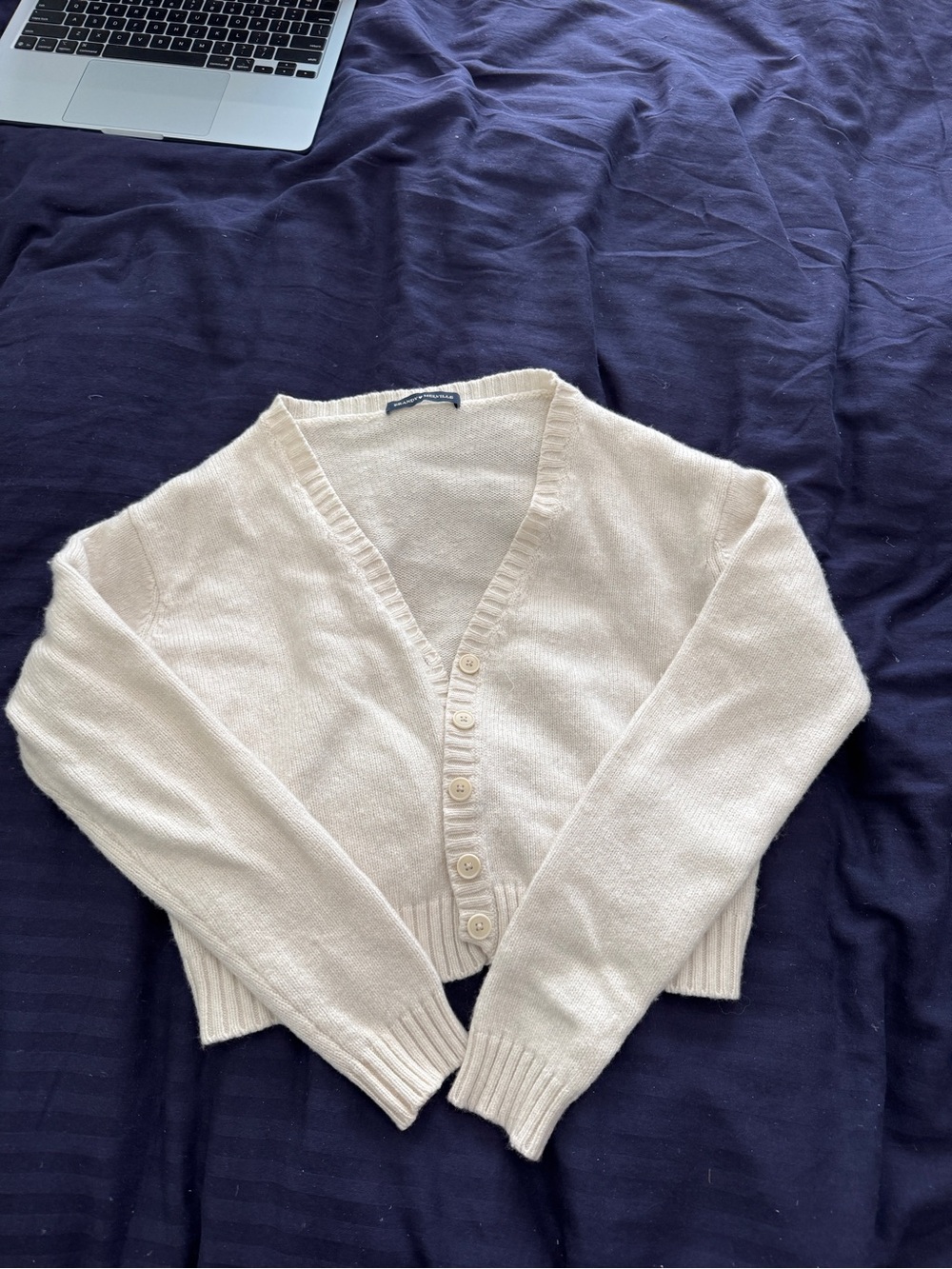 Brandy Melville Cream V-Neck Button-Front Women's Sweater Cardigan
